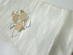 アンティーク　地紙に万寿菊模様織出し袋帯（材料）